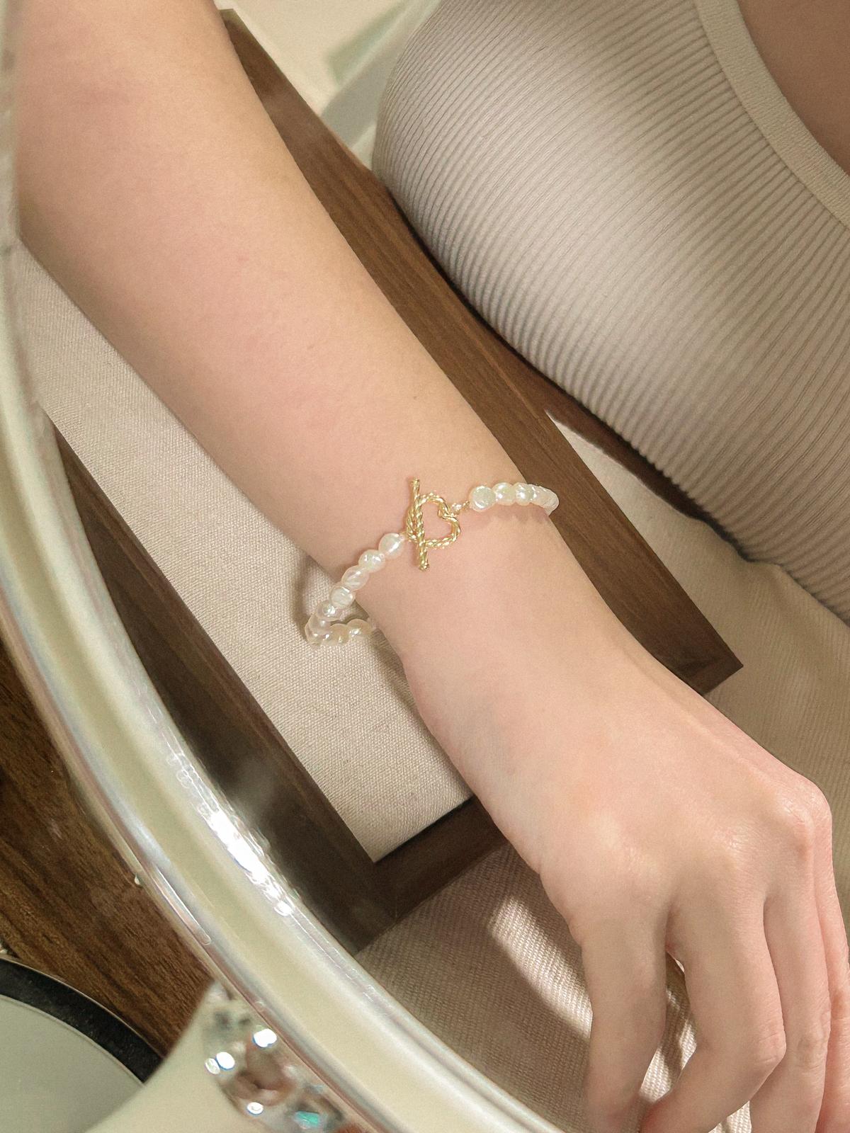 Heartfelt Pearl Heart Bracelet