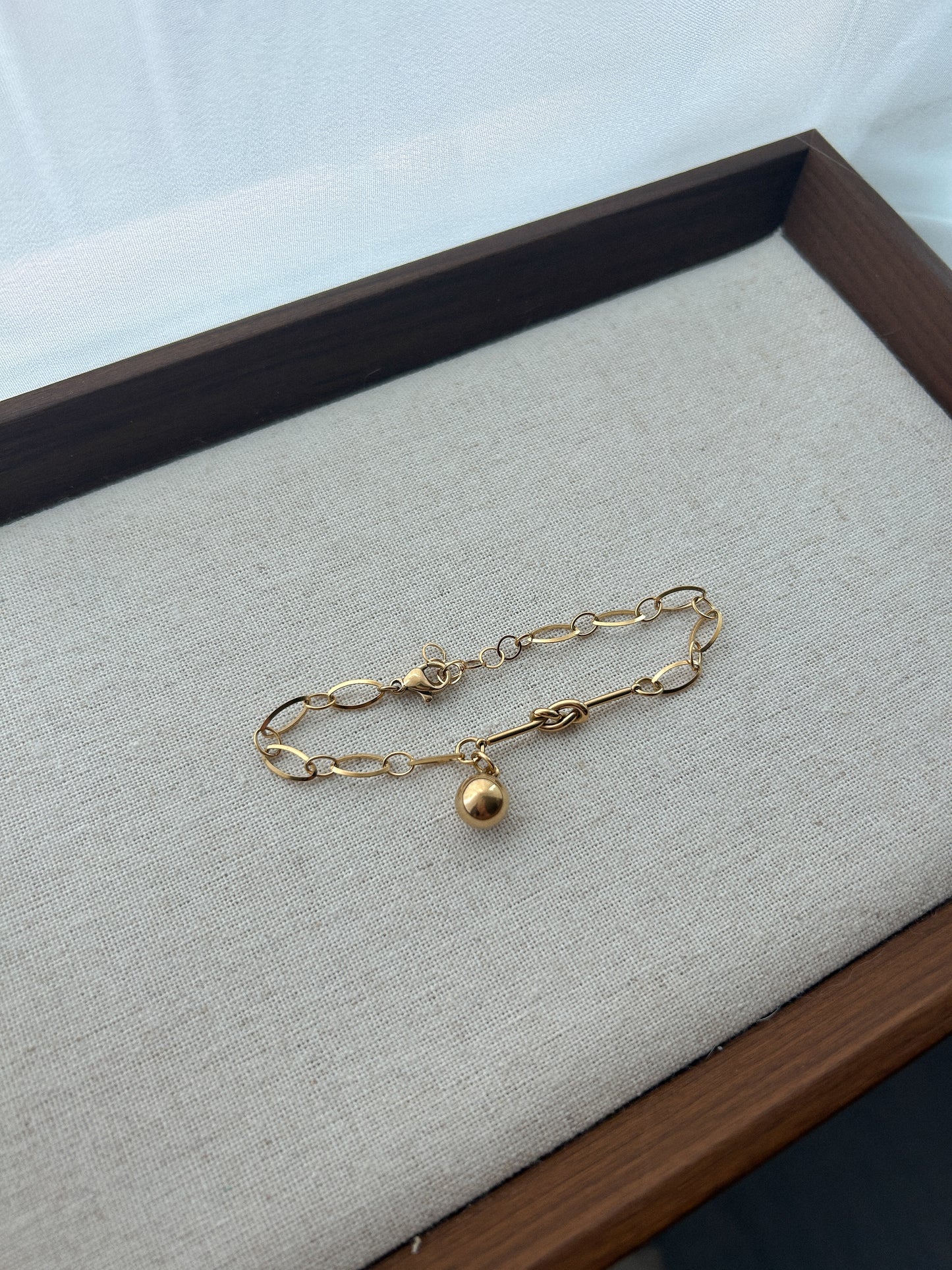 Golden Knot Charm Bracelet